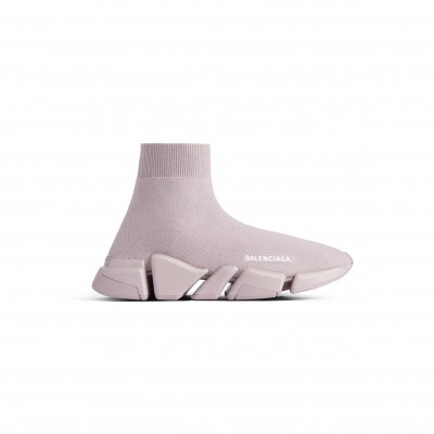 BALENCIAGA WOMEN'S SPEED 2.0 RECYCLED KNIT SNEAKER IN FADED PURPLE 617196W2DC35113